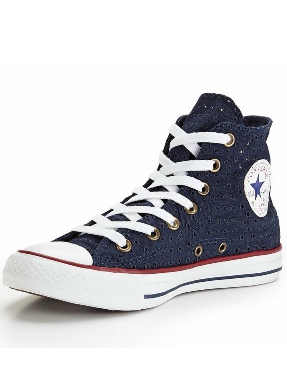 Converse | Chuck Taylor All Star Eyelet High Top Sneakers | Navy Blue | 9.5